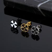 Stainless Steel Stud Earring, 316L Stainless Steel, fashion jewelry & Unisex & enamel 8mm,4mm 