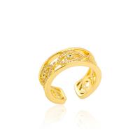 Cubic Zirconia Micro Pave Brass Finger Ring, gold color plated, Adjustable & micro pave cubic zirconia & for woman, gold 