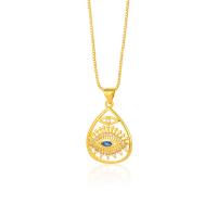 Cubic Zircon Micro Pave Brass Necklace, gold color plated & micro pave cubic zirconia & for woman, gold, 480mm 