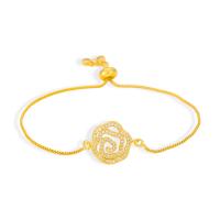 Cubic Zirconia Micro Pave Brass Bracelet, Flower, gold color plated, micro pave cubic zirconia & for woman, gold, 230mm 