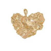 Pendentifs de feuille en laiton, coeur, Placage de couleur d'or, bijoux de mode & unisexe, doré Environ Vendu par sac