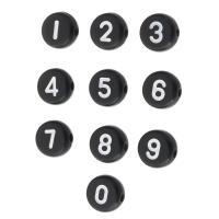Acrylic Number Bead, Flat Round, DIY & enamel Approx 1mm 