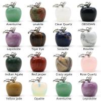 Gemstone Zinc Alloy Pendants, with Zinc Alloy, Apple, silver color plated, Christmas Design & DIY 