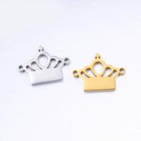 Stainless Steel Charm Connector, 304 Stainless Steel, Crown, Vacuum Ion Plating, DIY 