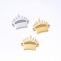 Stainless Steel Charm Connector, 304 Stainless Steel, Crown, Vacuum Ion Plating, DIY 