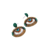 Evil Eye Earrings, Seedbead, with Zinc Alloy & Acrylic, handmade, fashion jewelry & for woman 