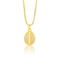 Cubic Zircon Micro Pave Brass Necklace, gold color plated & micro pave cubic zirconia & for woman, gold, 500mm 