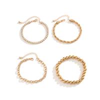 Eisen Armband-Set, mit Verkupferter Kunststoff, mit Verlängerungskettchen von 1.9inch, plattiert, Französische Seilkette & 4 Stück & für den Menschen & mit Strass, keine, Länge:ca. 7 ZollInch, ca. 7.8 ZollInch, verkauft von setzen