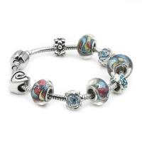 European Match Cristal Bracelets, alliage de zinc, avec résine, Placage de couleur argentée, longueur différente pour le choix & unisexe & émail & avec strass, couleurs mélangées, Vendu par PC