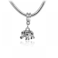 Zinc Alloy European Pendants, Elephant, silver color plated, Unisex Approx 