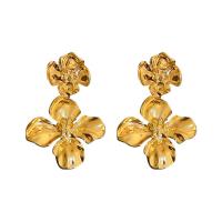 Zinc Alloy Drop Earring, Flower, gold color plated, for woman, golden 