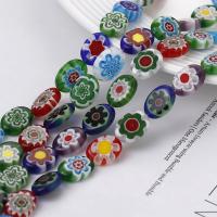 Бусины Millefiori Slice Lampwork, Millefiori Lampwork, эллипс, DIY & разный размер для выбора, разноцветный, длина:Приблизительно 14.96 дюймовый, продается Strand