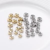 Entretoise de perles en laiton, Plat rond, Plaqué d'or 14K, DIY & normes différentes pour le choix & pavé de micro zircon, plus de couleurs à choisir, Vendu par PC