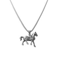 Collier de bijoux de titane, Acier titane, cheval, poli, bijoux de mode & styles différents pour le choix & pour homme, argent Environ 23.62 pouce, Vendu par PC