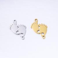 Stainless Steel Charm Connector, 304 Stainless Steel, Footprint, Vacuum Ion Plating, DIY 