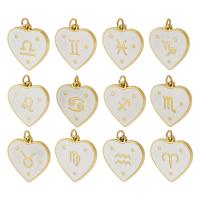 Enamel Stainless Steel Pendant, 304 Stainless Steel, Heart, Vacuum Ion Plating gold 