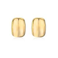 Brass Stud Earring, real gold plated & for woman, gold 