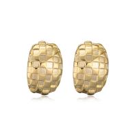 Brass Stud Earring, real gold plated & for woman, gold 