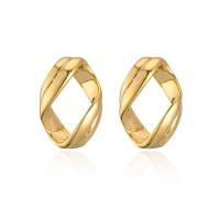 Brass Stud Earring, real gold plated & for woman, gold 