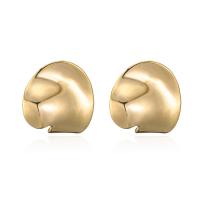 Brass Stud Earring, real gold plated & for woman, gold 