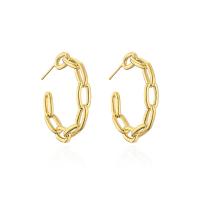 Brass Stud Earring, real gold plated, fashion jewelry & for woman, gold 