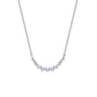 Collier de bijoux de titane, Acier titane, avec 5.2 chaînes de rallonge, bijoux de mode & pavé de micro zircon & pour femme, argent cm, Vendu par PC