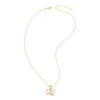 Collier en laiton fait à la main, avec coquille blanche, avec 2 chaînes de rallonge, éléphant, Plaqué or 18K, styles différents pour le choix & pour femme, doré .9 pouce, Vendu par PC