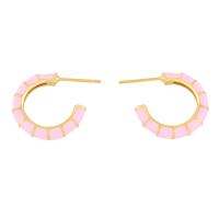 Brass Stud Earring, 18K gold plated, for woman & enamel 