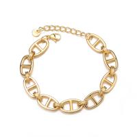 Stainless Steel Chain Bracelets, 304 Stainless Steel, with 1.97 extender chain, Vacuum Plating, for woman .69 Inch 