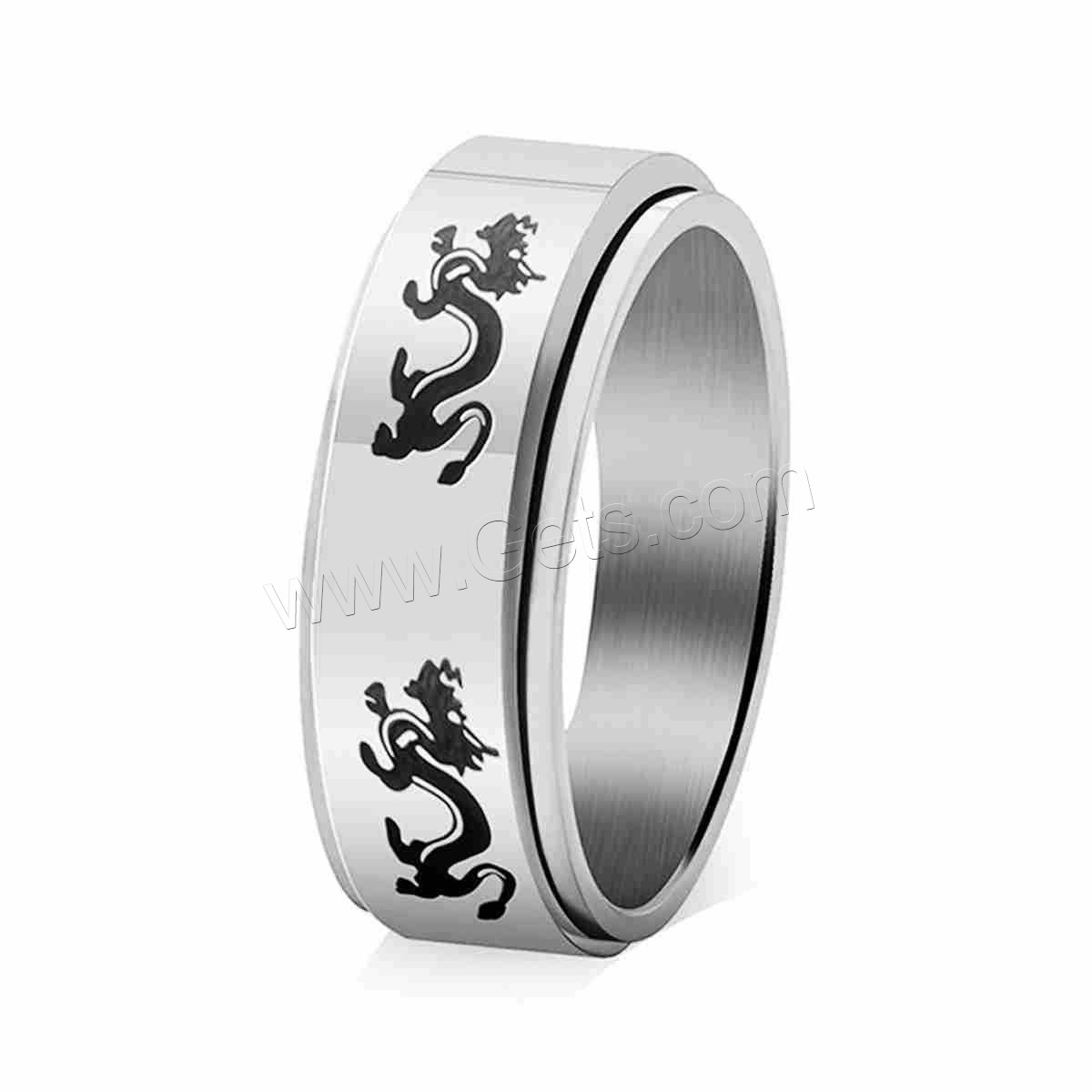 Enamel Stainless Steel Finger Ring, 304 Stainless Steel, Vacuum Ion Plating, rotatable & Unisex & different size for choice, more colors for choice, US Ring Size:6-12, Sold By PC