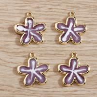 Zinc Alloy Enamel Pendants, Oriental Cherry, DIY, purple 