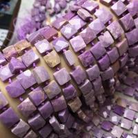 Natural Lepidolite Beads, Square, DIY & faceted, purple Approx 38 cm 