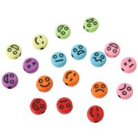 Enamel Acrylic Beads, Flat Round, DIY Approx 1mm 