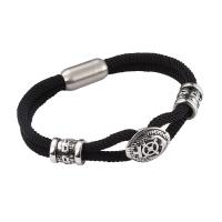 Milan Cord Armband, mit 316 Edelstahl, poliert, Modeschmuck & unterschiedliche Länge der Wahl, schwarz, 8mm, verkauft von PC