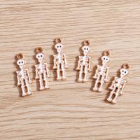 Zinc Alloy Enamel Pendants, Skeleton, DIY, white 