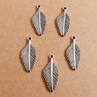 Pendentifs feuilles en alliage de zinc , Placage de couleur argentée, DIY Vendu par lot