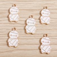 Zinc Alloy Enamel Pendants, Mummy, Halloween Design & DIY, white 