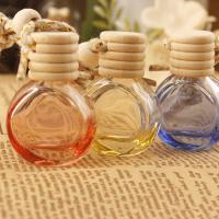 Glass Bottle Pendant, with wood cap, Perfume Bottle, Mini 52mm 