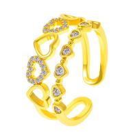 Cubic Zirconia Micro Pave Brass Finger Ring, plated, fashion jewelry & micro pave cubic zirconia & for woman 17mm 