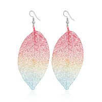 Zinc Alloy Drop Earring, Leaf, painted, fashion jewelry & for woman, multi-colored 