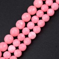 Chalcedony Beads, Round, DIY & faceted, pink Approx 37-39 cm 