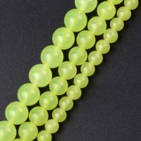 Chalcedony Beads, Round, DIY olive green Approx 37-39 cm 