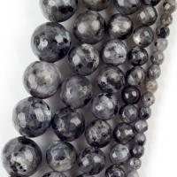 Perles en labradorite, Rond, DIY & normes différentes pour le choix & facettes, noire Environ 37-39 cm, Vendu par brin