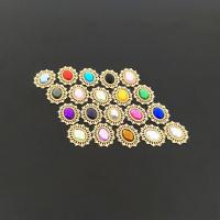 Zinklegierung Schmuck Cabochons, mit Kristall, Ellipse, goldfarben plattiert, DIY & mit Strass, keine, 27x23.5mm, verkauft von PC