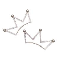 aleación de zinc DIY Fornituras para Accesorios para el cabello, con Perlas plásticas, Corona, chapado en color de plata, Bricolaje & diferentes estilos para la opción & con diamantes de imitación, plateado, 61x109mm, Vendido por UD