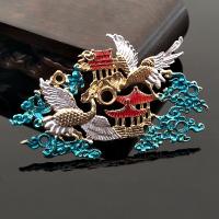 Zinc Alloy Hair Accessories DIY Findings, Crane, gold color plated, enamel 