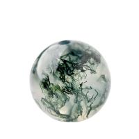 Natural Moss Agate Beads, Round, DIY [