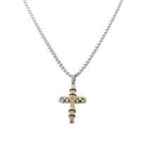 Collier de bijoux de titane, Acier titane, croix, poli, bijoux de mode & styles différents pour le choix & pour homme, argent Environ 23.62 pouce, Vendu par PC