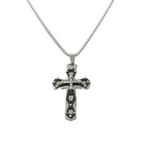 Collier de bijoux de titane, Acier titane, croix, poli, bijoux de mode & styles différents pour le choix & pour homme, plus de couleurs à choisir Environ 23.62 pouce, Vendu par PC