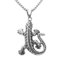 Collier de bijoux de titane, Acier titane, gecko, poli, Vintage & styles différents pour le choix & pour homme, argent Environ 23.62 pouce, Vendu par PC